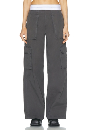 Alexander Wang Mid Rise Cargo Rave Pant in Off Black - Charcoal. Size 2 (also in 4, 6, 8).
