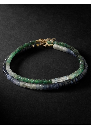 JIA JIA - Arizona Ombre Set of Two 14-Karat Gold, Emerald and Sapphire Bracelets - Men - Green