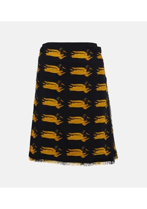 Burberry Printed wool twill miniskirt