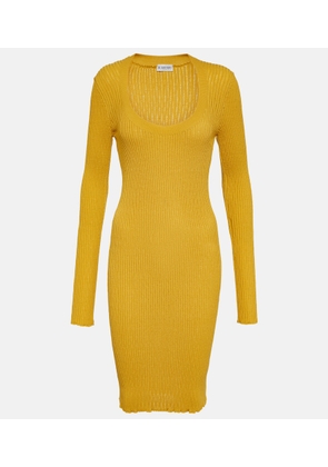 Burberry Ribbed-knit wool-blend midi dress