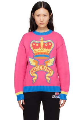 Moschino Pink & Yellow Jacquard Sweater