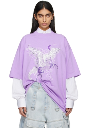 VETEMENTS Purple Flying Unicorn T-Shirt