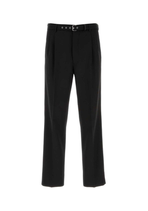 Prada Mid-Rise Belted Straight-Leg Trousers