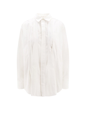 Sacai Collared Pleated Long-Sleeved Shirt