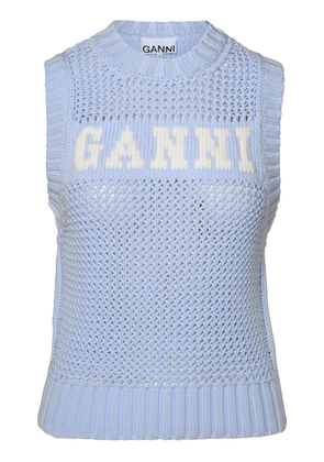 Ganni Light Blue Cotton Vest