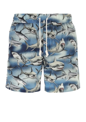 Palm Angels Printed Polyester Sharks Swimming Shorts