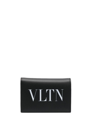 Valentino Garavani VLTN-print leather cardholder - Black