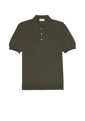 Altea Military Green Short-Sleeved Polo Shirt In Cotton