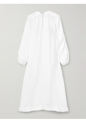 James Perse - Tie-detailed Linen Midi Dress - White - 0,1,2,3,4