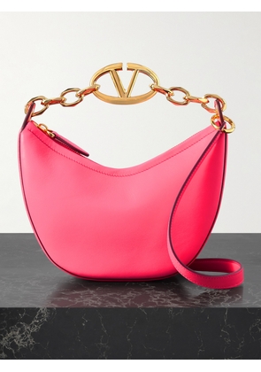 Valentino Garavani - Vlogo Mini Embellished Leather Shoulder Bag - Pink - One size