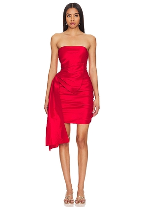 Bardot Baxley Bow Mini Dress in Red. Size 2, 4, 6, 8.