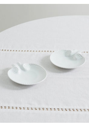Gohar World - Shell Set Of Two Porcelain Plates - White - One size