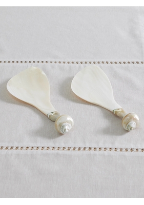 Gohar World - Set Of Two Mother-of-pearl Salad Servers - Off-white - One size