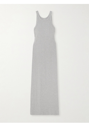 TOTEME - Ribbed Organic Cotton-blend Jersey Maxi Dress - Gray - xx small,x small,small,medium