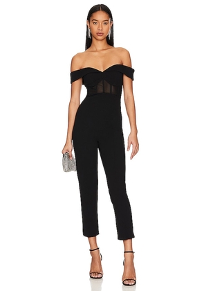 MISHA Colby Bonded Jumpsuit in Black. Size XS, XXS.