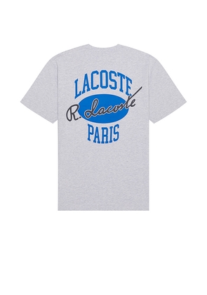 Lacoste Classic Fit Tee in Grey. Size 5, 6.
