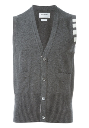 Thom Browne sleeveless buttoned cardigan - Grey
