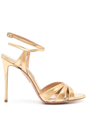 Aquazzura Siren 105mm leather sandals - Gold
