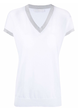 Fabiana Filippi metallic-knit T-shirt - White