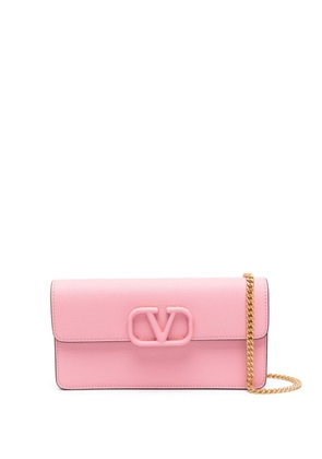 Valentino Garavani VLogo Signature leather clutch bag - Pink