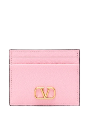 Valentino Garavani VLogo Signature leather cardholder - Pink