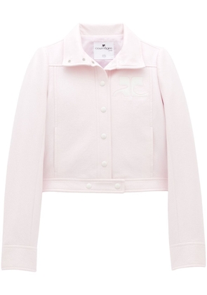 Courrèges logo-patch cropped jacket - Pink