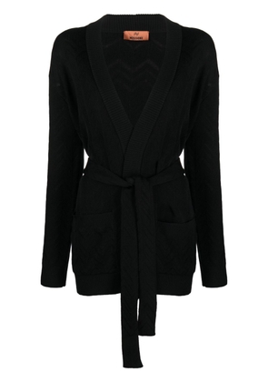 Missoni zigzag tie-fastening cardi-coat - Black