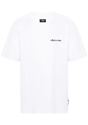 FENDI logo-embroidered T-shirt - White
