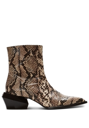 Balmain Billy snakeskin-effect leather boots - Brown