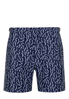 Orlebar Brown Bulldog patterned-jacquard swim shorts - Blue