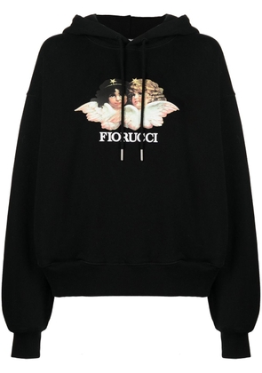 Fiorucci logo-print long-sleeve hoodie - Black