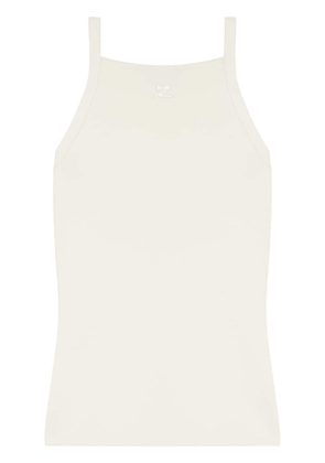 Courrèges squared knit tank top - White