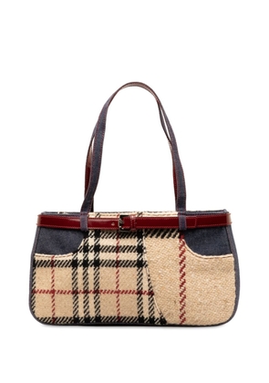 Burberry Pre-Owned 2000-2017 House Check Wool and Denim Pocket handbag - Brown
