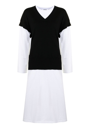 Enföld long-sleeved panelled dress - White