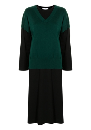 Enföld long-sleeved wool dress - Black