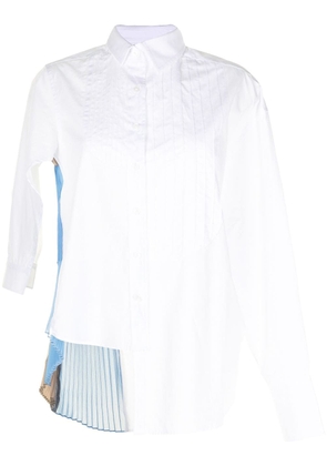 Kolor asymmetric button-down shirt - White