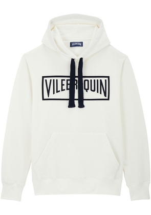 Vilebrequin logo-embroidered cotton hoodie - White
