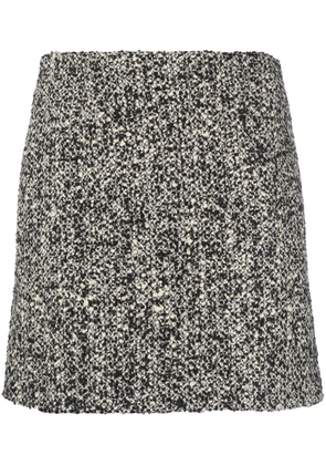 AMI Paris A-line tweed skirt - 012 BLACK/OFF-WHITE