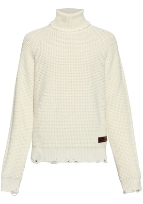 Dsquared2 logo-patch roll-neck knitted jumper - Neutrals