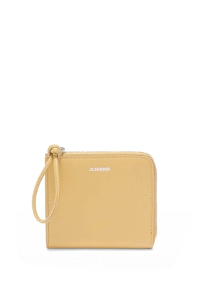 Jil Sander leather logo-print purse - Yellow