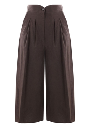 Dusan pleat-detail cropped trousers - Brown