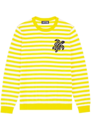 Vilebrequin logo-embroidered striped sweatshirt - Yellow