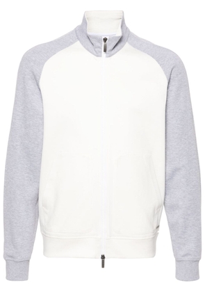 Peserico colour-block cotton hoodie - White