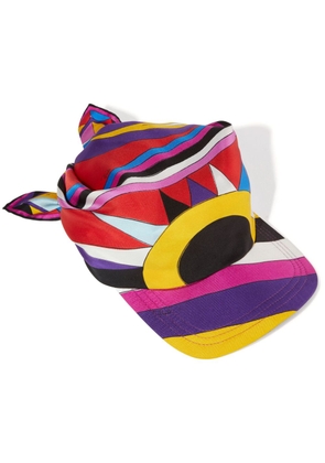 PUCCI abstract-pattern silk visor hat - Pink
