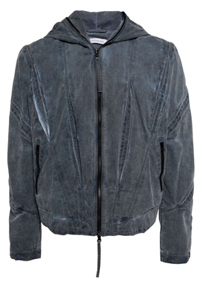 JUNTAE KIM cut-out hooded jacket - Blue