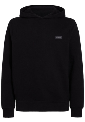 Karl Lagerfeld logo-patch organic cotton hoodie - Black