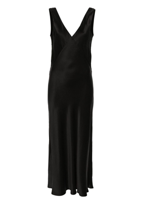 Asceno Bordeaux silk maxi dress - Black