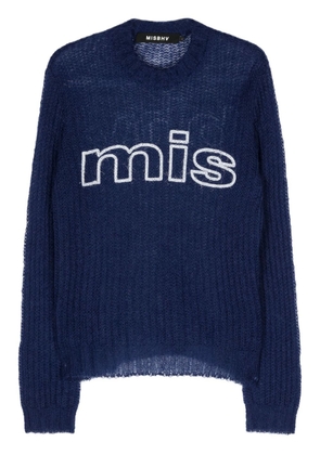 MISBHV logo-print open-knit jumper - Blue