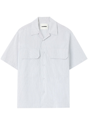 Jil Sander striped short-sleeve cotton shirt - White