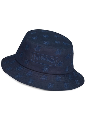 Vilebrequin embroidered-logo cotton bucket hat - Blue